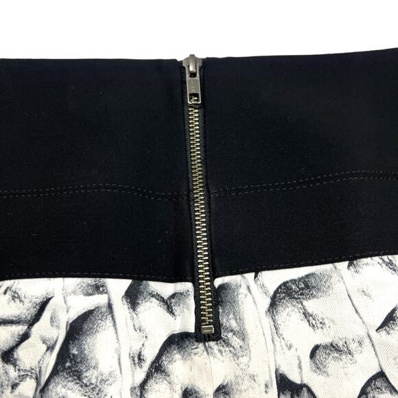 Helmut Lang Skirt Strata Print Pockets White Black Linen Blend Mini Women's 8 - Picture 11 of 12